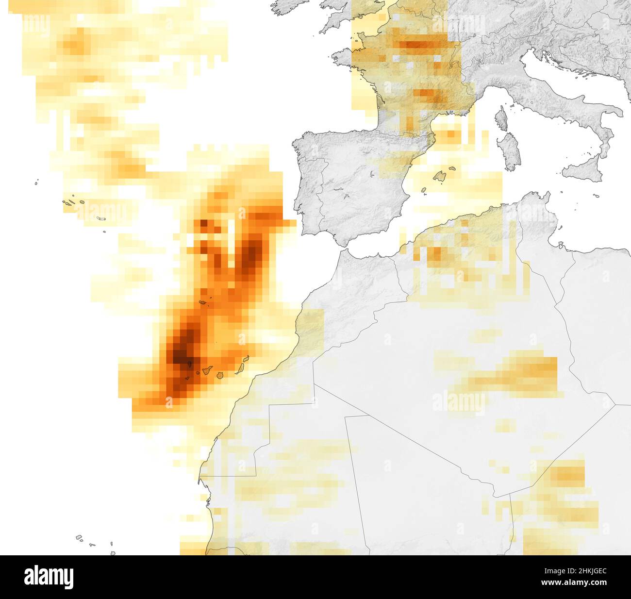 Sulphur dioxide over La Palma Stock Photo