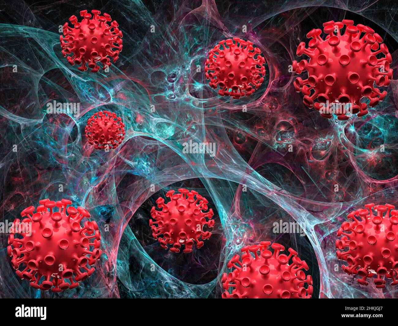 Virus capsid scene, illustration Stock Photo - Alamy