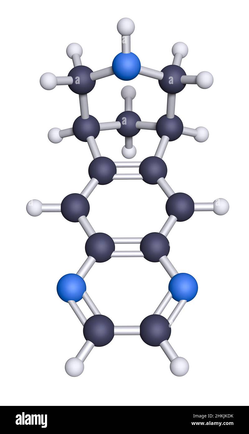 Varenicline drug for smoking cessation, molecular model Stock Photo Alamy