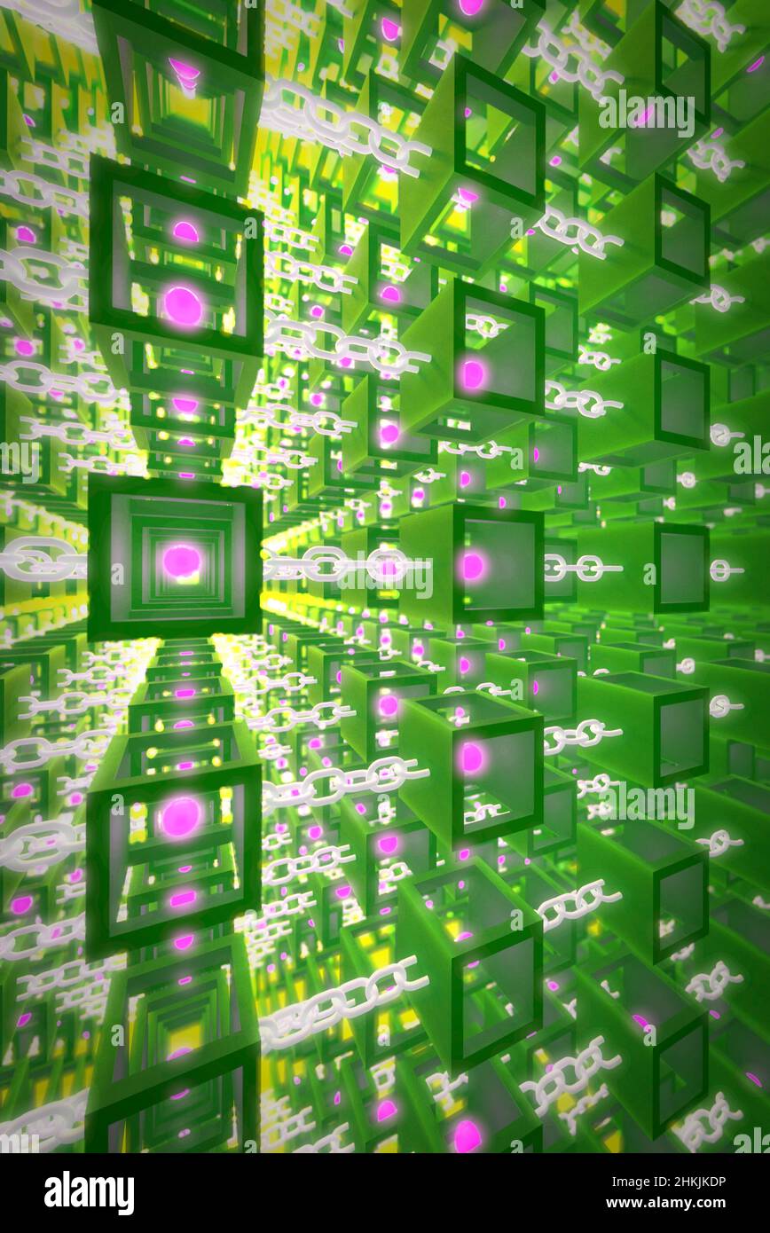 Blockchain Conceptual Illustration Stock Photo Alamy