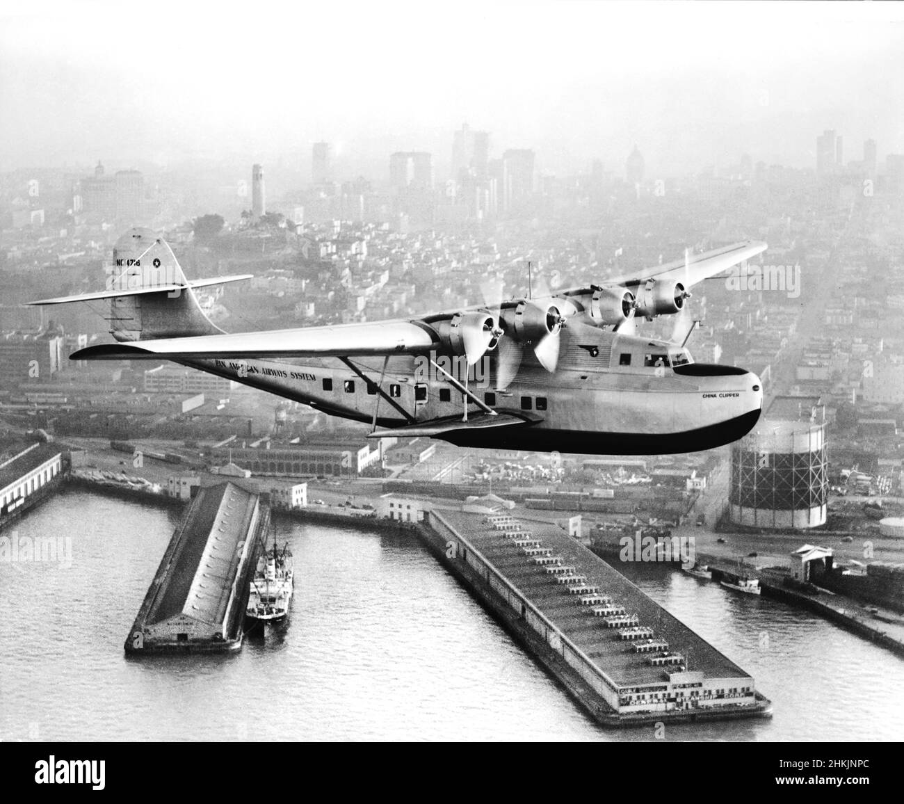 Pan American Airways "China Clipper" over San Francisco, California