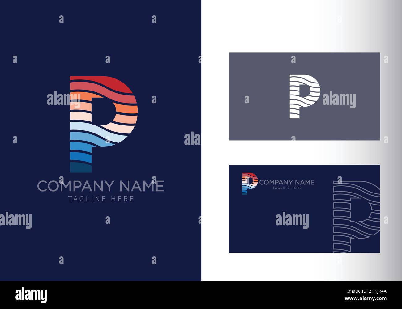 P letter with ocean waves and sunset beach vibes. Font style, vector ...