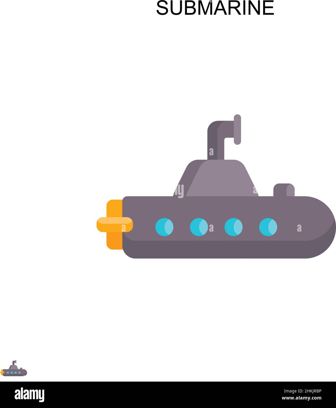 Submarine Simple vector icon. Illustration symbol design template for web mobile UI element. Stock Vector