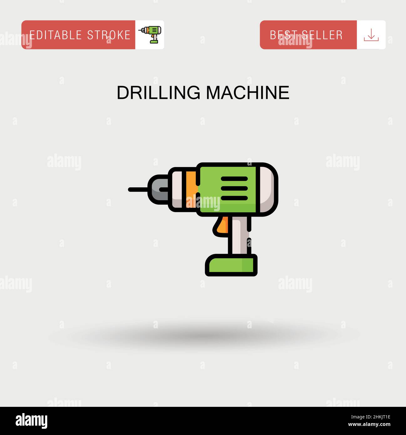 Drilling machine Simple vector icon. Stock Vector