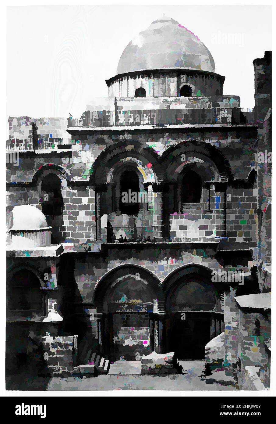Art inspired by Entrance, Church of the Holy Sepulchre, Jerusalem, Francis Frith, British, 1822-1898, Gelatin silver photograph, ca. 1875-1880, Classic works modernized by Artotop with a splash of modernity. Shapes, color and value, eye-catching visual impact on art. Emotions through freedom of artworks in a contemporary way. A timeless message pursuing a wildly creative new direction. Artists turning to the digital medium and creating the Artotop NFT Stock Photo