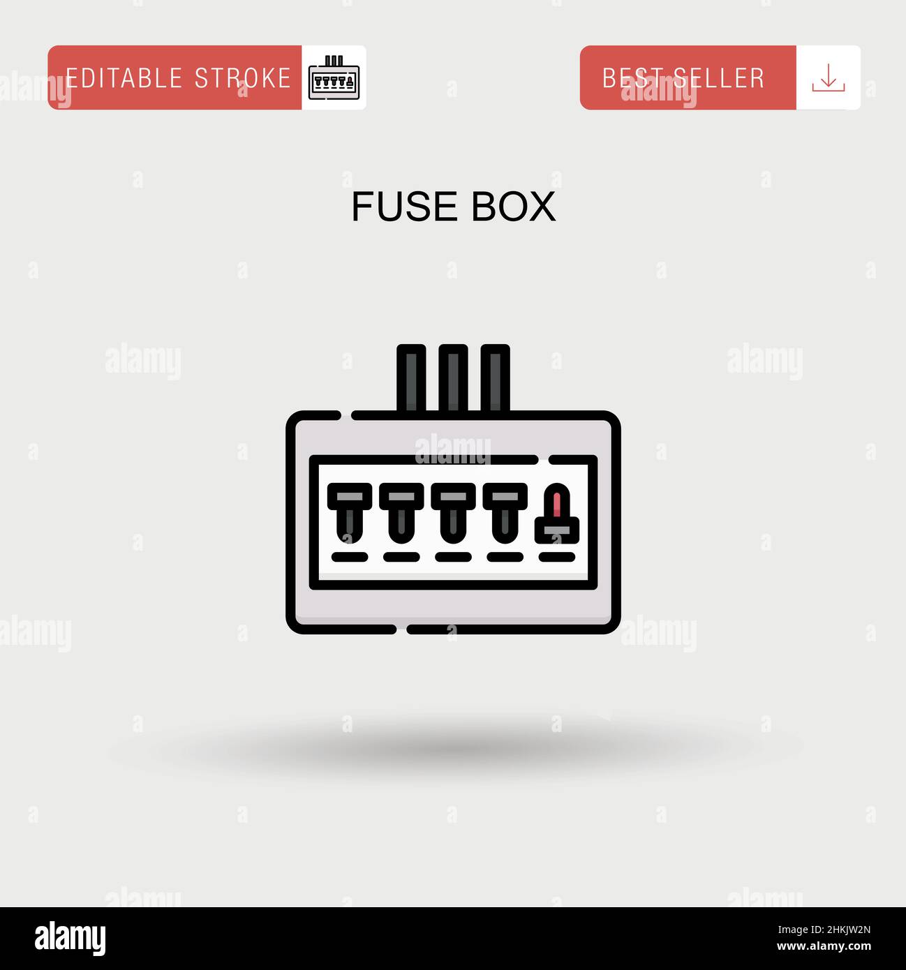 Fuse box Simple vector icon. Stock Vector