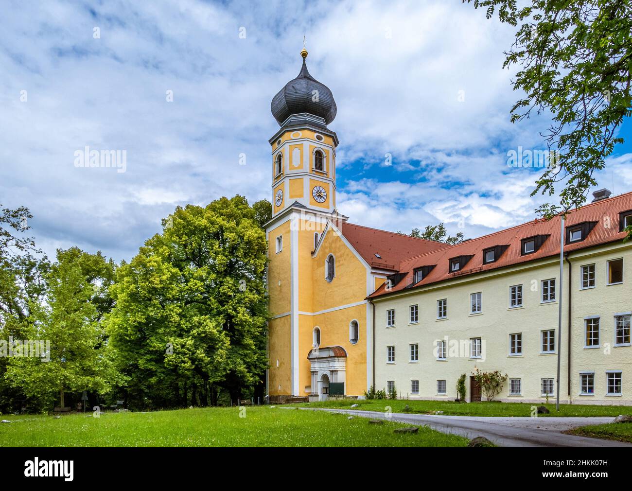 monastery church St. Martin in Bernried at Starnberg Lake, Germany, Bavaria Stock Photo