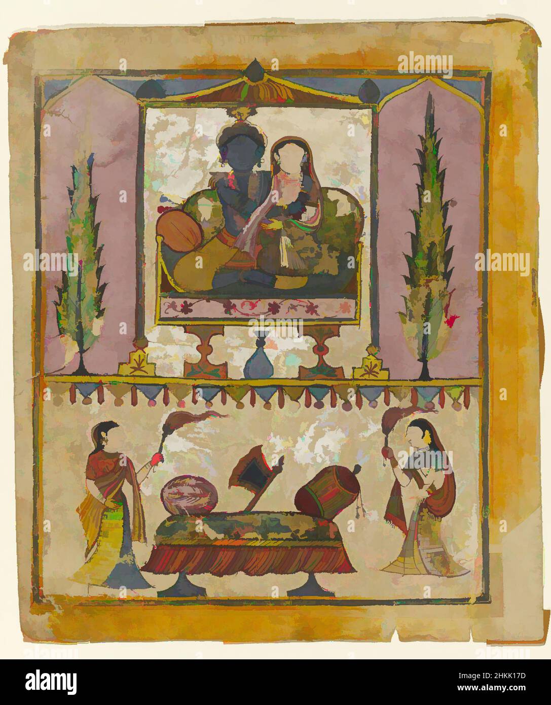 Painted Indian Bird Panel From Gujarat - Ca 1920 Painted Indian Bird Panel From Gujarat - Ca 1920