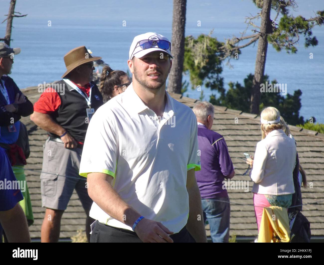 Pebble Beach, USA. 04th Feb, 2022. Josh Allen, NFL quarterback during the second round of the AT&T Pro-Am PGA Tour golf event at Spyglass Hill Golf Course, Monterey Peninsula, California, USA Credit: Motofoto/Alamy Live News Stock Photo