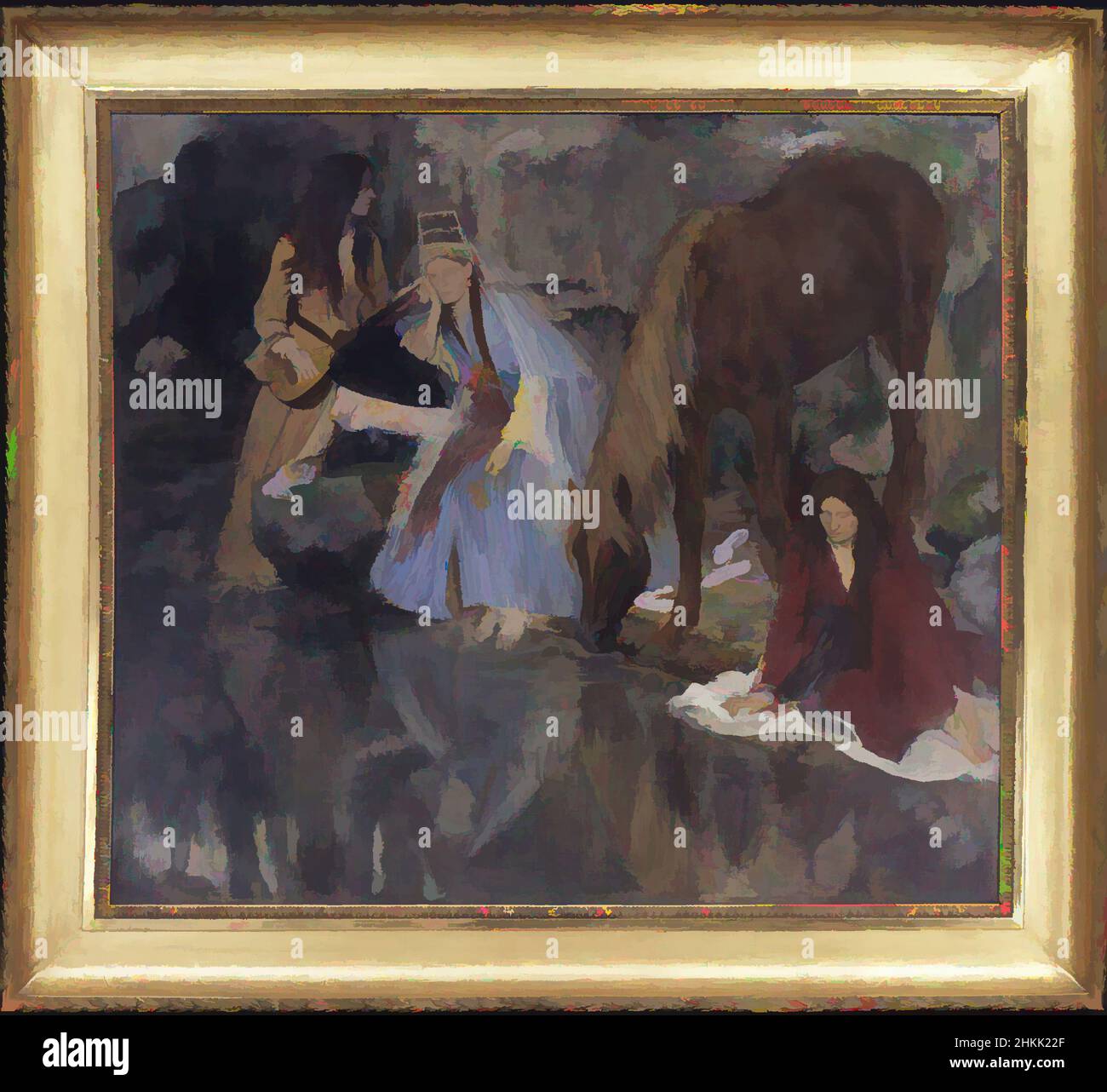 Art inspired by Portrait of Mlle Fiocre in the Ballet 'La Source', Portrait de Mlle...E[ugénie] F[iocre]: à propos du ballet 'La Source', Edgar Degas, French, 1834-1917, Oil on canvas, France, ca. 1867-1868, 51 1/2 x 57 1/8 in., 166 lb., 130.8 x 145.1 cm, 75.3kg, 19th Century, ballerina, Classic works modernized by Artotop with a splash of modernity. Shapes, color and value, eye-catching visual impact on art. Emotions through freedom of artworks in a contemporary way. A timeless message pursuing a wildly creative new direction. Artists turning to the digital medium and creating the Artotop NFT Stock Photo