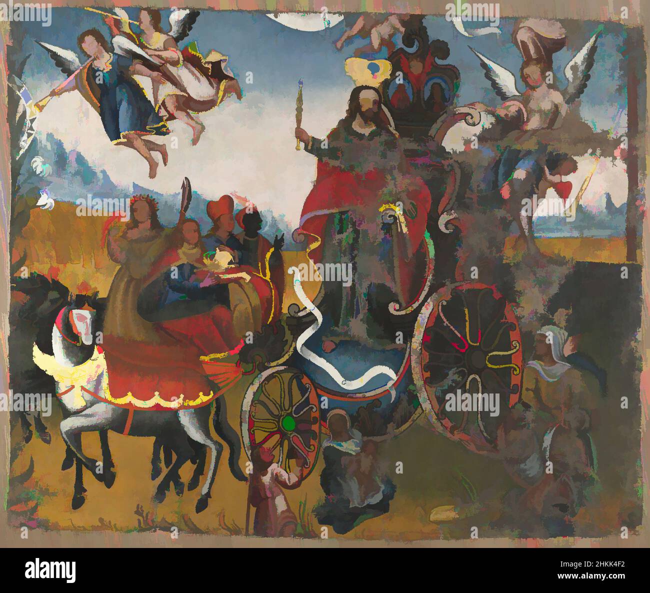 Art inspired by Triumph of Christ the King with the four continents ...