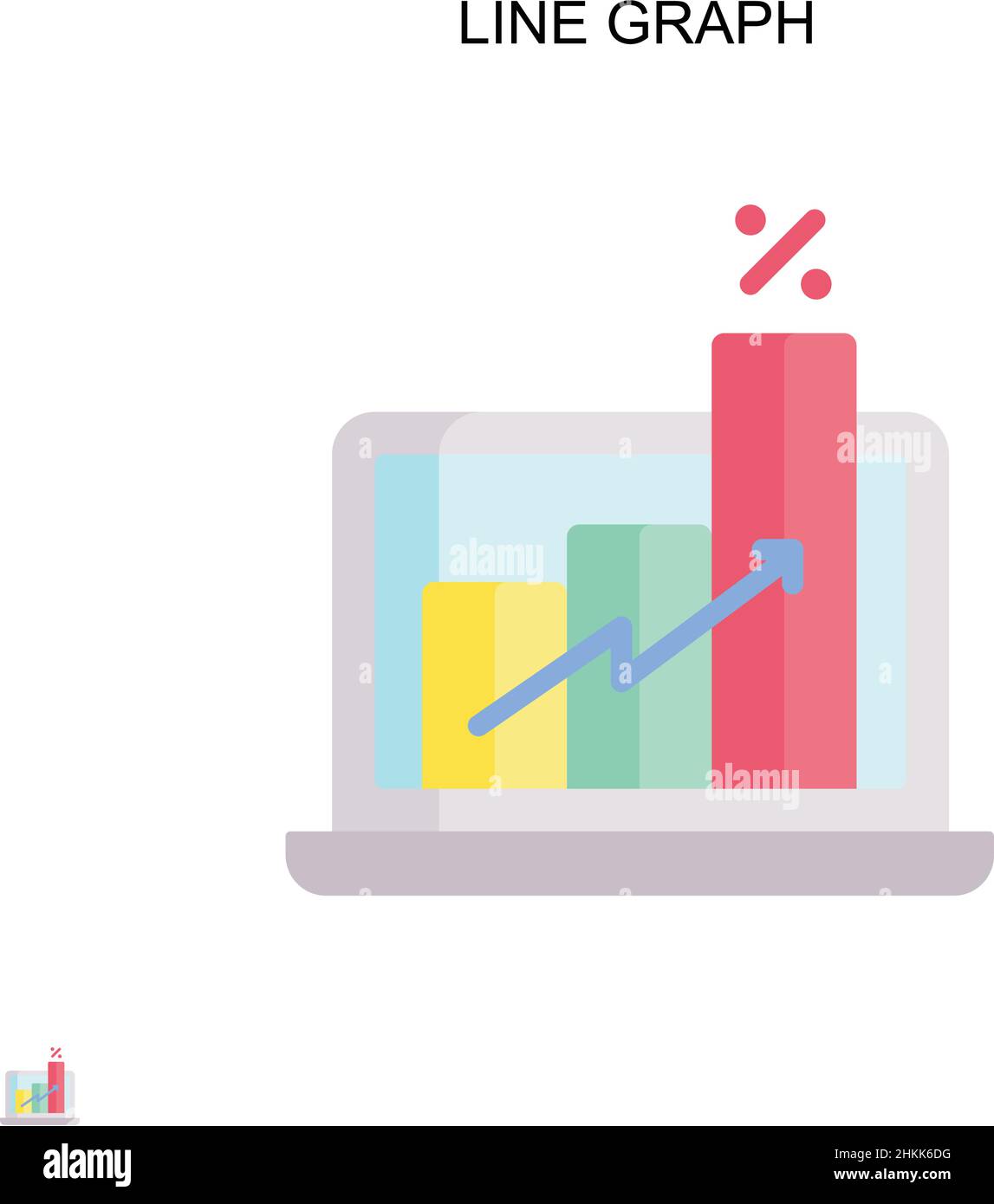 Line graph Simple vector icon. Illustration symbol design template for ...