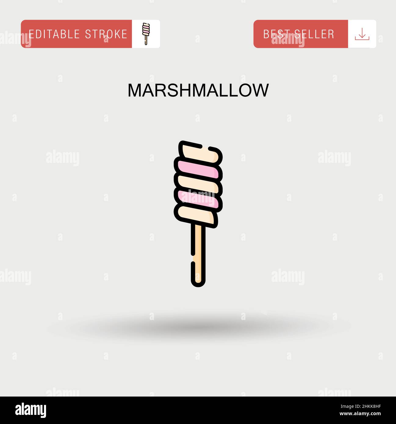 Marshmallow Simple vector icon. Stock Vector