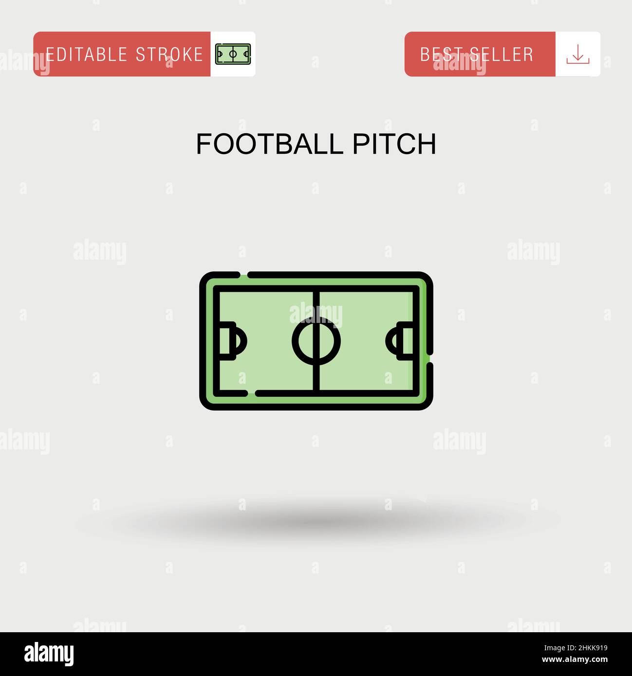 Football pitch Simple vector icon. Stock Vector