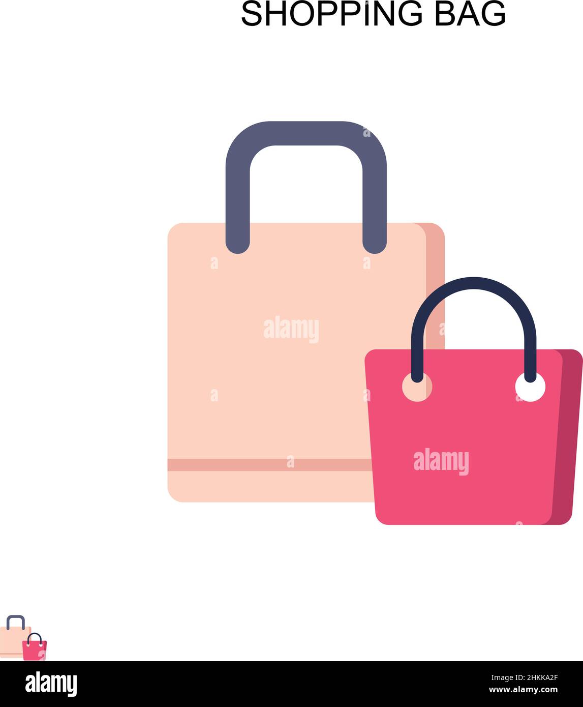 Shopping bag Simple vector icon. Illustration symbol design template for web mobile UI element. Stock Vector