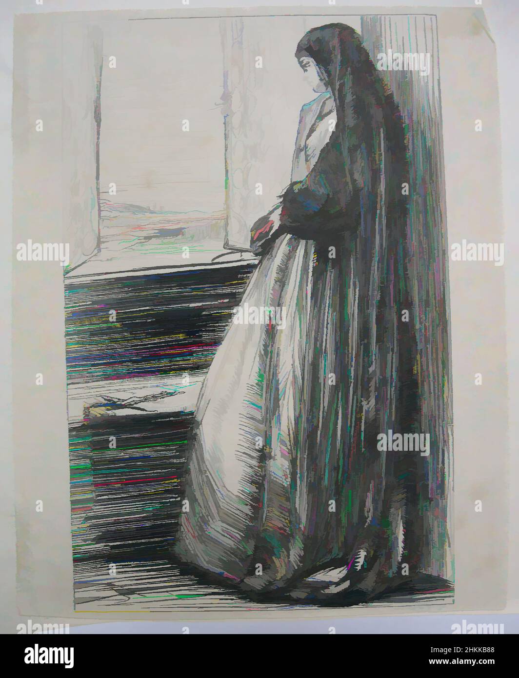 Art inspired by Count Burckhardt, James Abbott McNeill Whistler, American, 1834-1903, Wood engraving on Japan paper, n.d., Sheet: 6 7/16 x 5 1/8 in., 16.4 x 13 cm, Classic works modernized by Artotop with a splash of modernity. Shapes, color and value, eye-catching visual impact on art. Emotions through freedom of artworks in a contemporary way. A timeless message pursuing a wildly creative new direction. Artists turning to the digital medium and creating the Artotop NFT Stock Photo