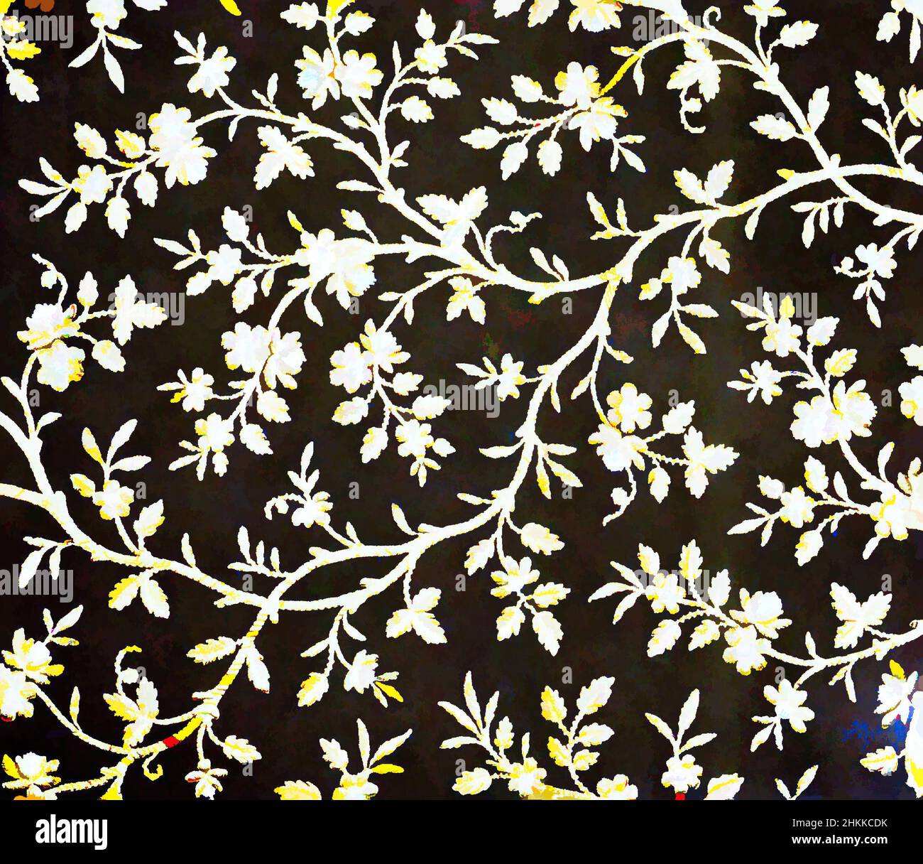 Art inspired by Wallpaper, Paper, ca. 1870-1890, 19 3/4 x 25 1/2 in., 50.2 x 64.8 cm, decorative, floral, flower, pattern, vines, Classic works modernized by Artotop with a splash of modernity. Shapes, color and value, eye-catching visual impact on art. Emotions through freedom of artworks in a contemporary way. A timeless message pursuing a wildly creative new direction. Artists turning to the digital medium and creating the Artotop NFT Stock Photo