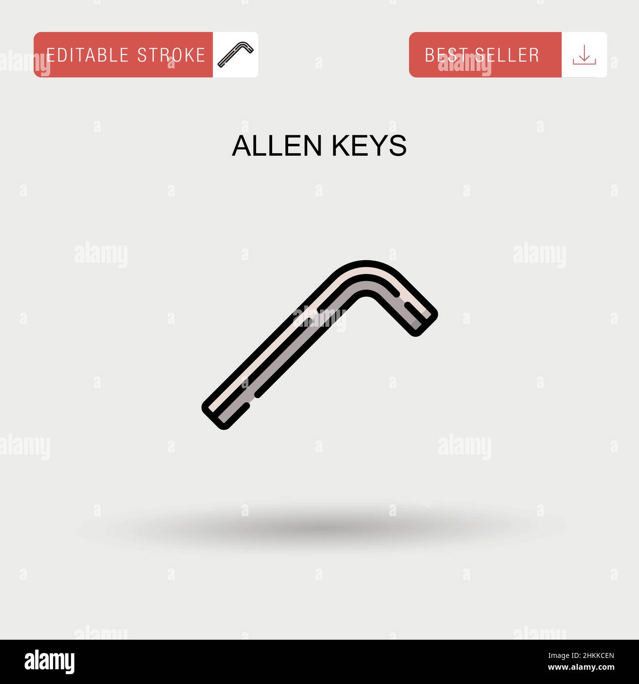 Allen keys Simple vector icon. Stock Vector