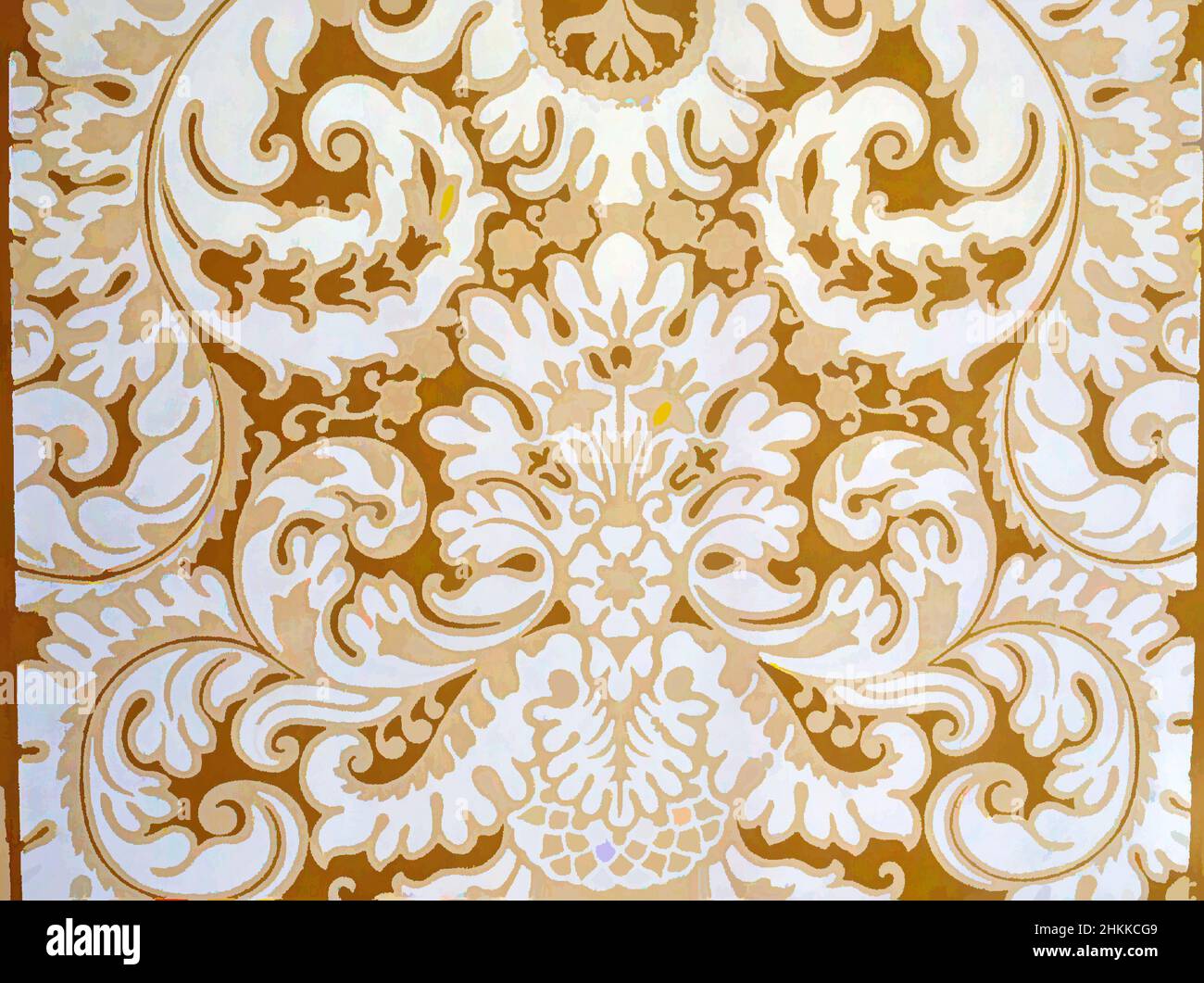 Art inspired by Wallpaper, Paper, ca. 1900, 21 1/4 x 22 1/4 in., 54.0 x 57.2 cm, Classic works modernized by Artotop with a splash of modernity. Shapes, color and value, eye-catching visual impact on art. Emotions through freedom of artworks in a contemporary way. A timeless message pursuing a wildly creative new direction. Artists turning to the digital medium and creating the Artotop NFT Stock Photo