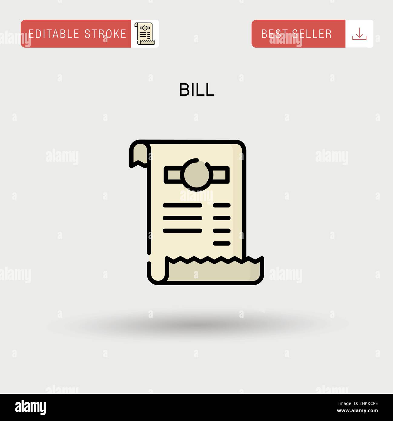Bill Simple vector icon Stock Vector Image & Art - Alamy