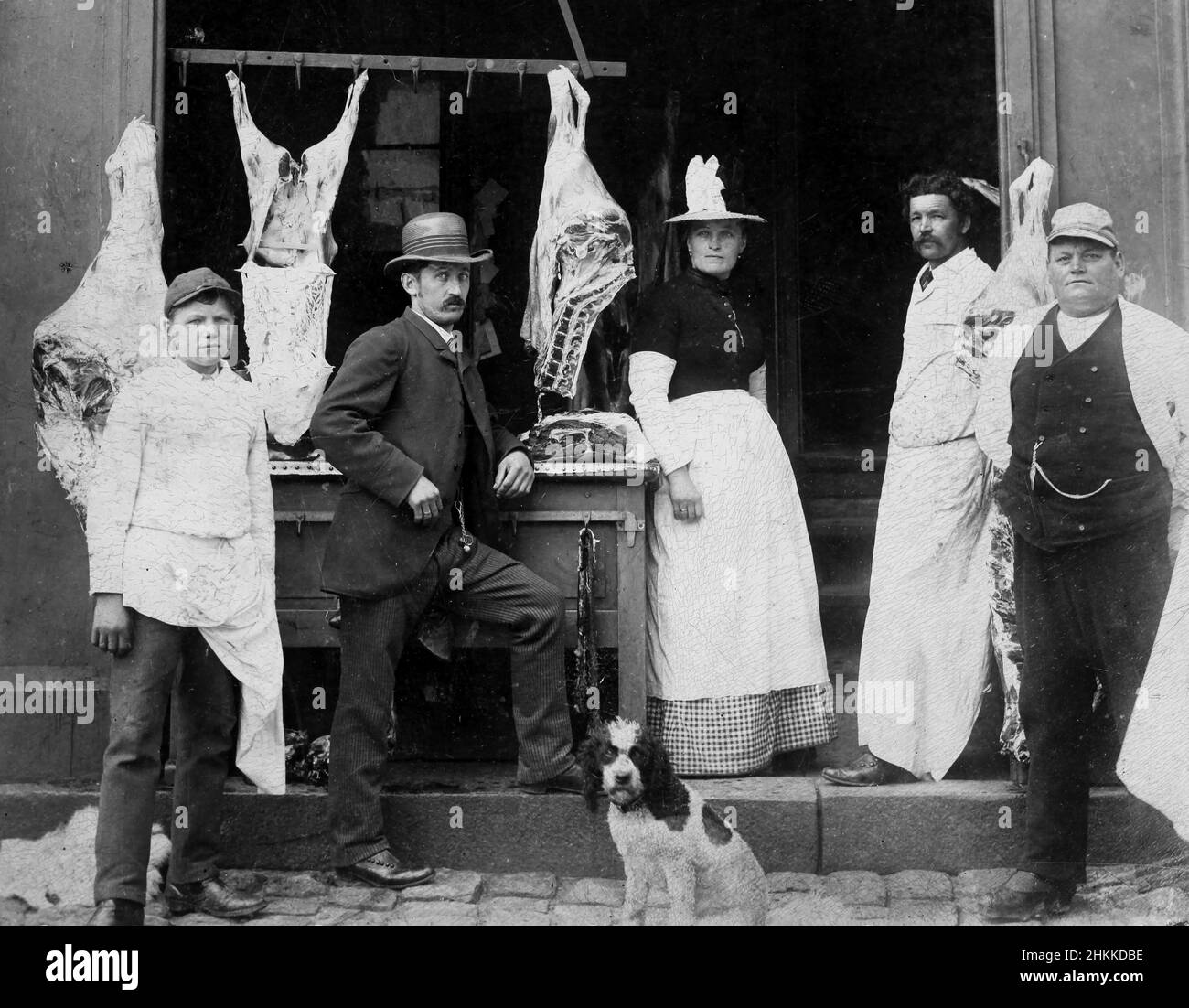 Market butcher shop Black and White Stock Photos & Images Alamy
