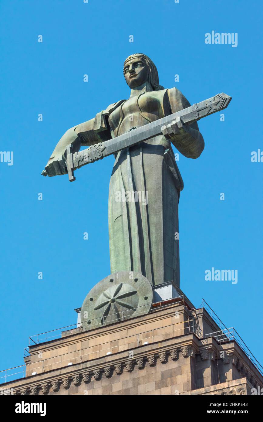 The monumental statue of Mother Armenia at Victory Park, Yerevan, Armenia Stock Photo