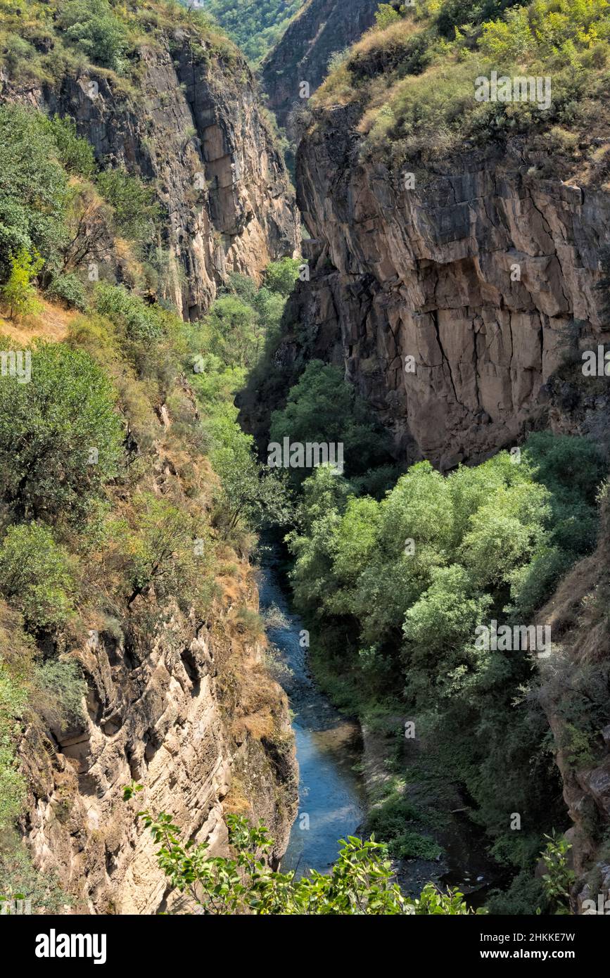 View of Vorotan Canyon from Devil's Bridge, Syunik Province, Armenia Stock Photo