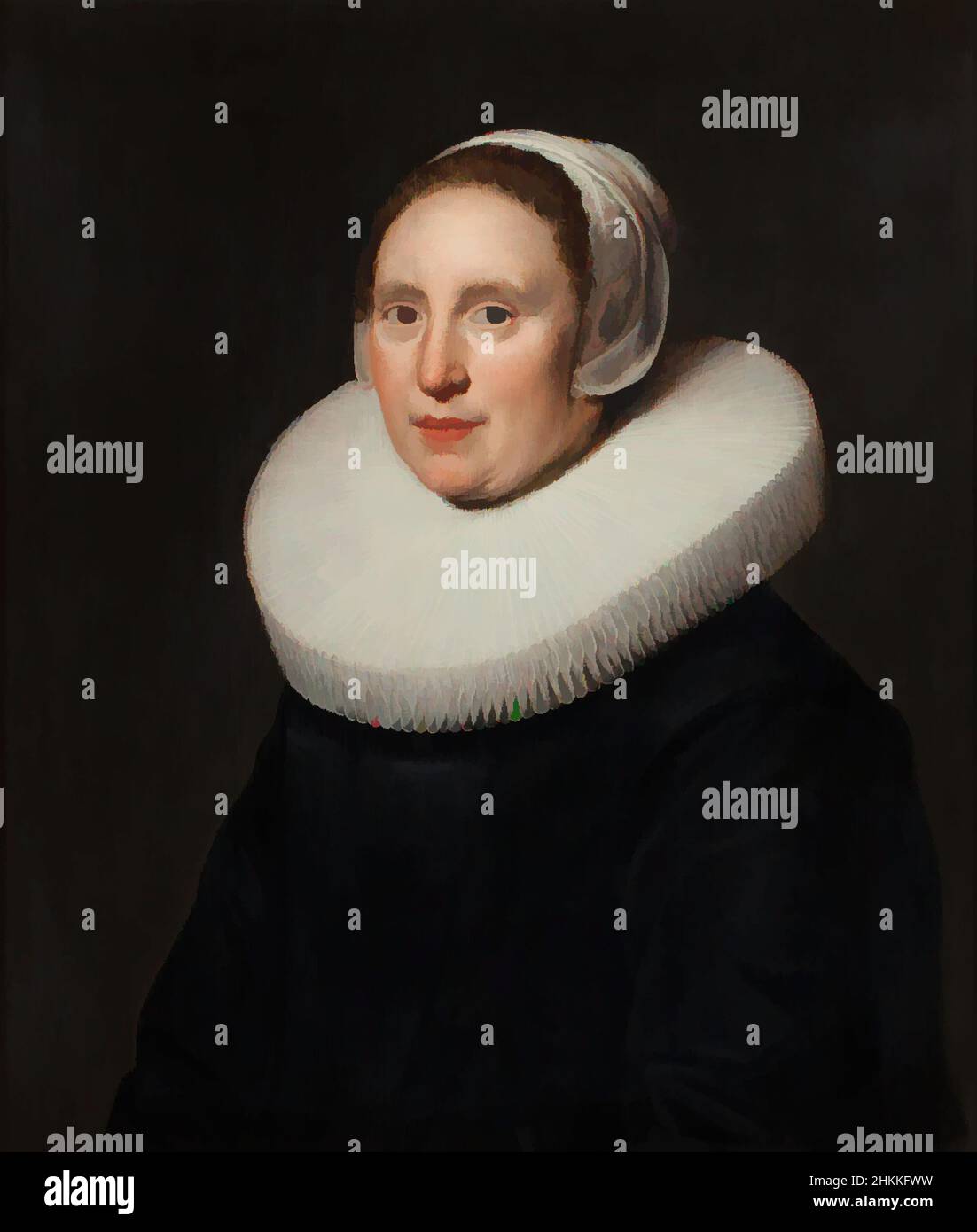Art inspired by Portrait of Susanna Pietersdr Oostdijk b. 1597, Jan Westerbaen de Oude, 1647, Classic works modernized by Artotop with a splash of modernity. Shapes, color and value, eye-catching visual impact on art. Emotions through freedom of artworks in a contemporary way. A timeless message pursuing a wildly creative new direction. Artists turning to the digital medium and creating the Artotop NFT Stock Photo