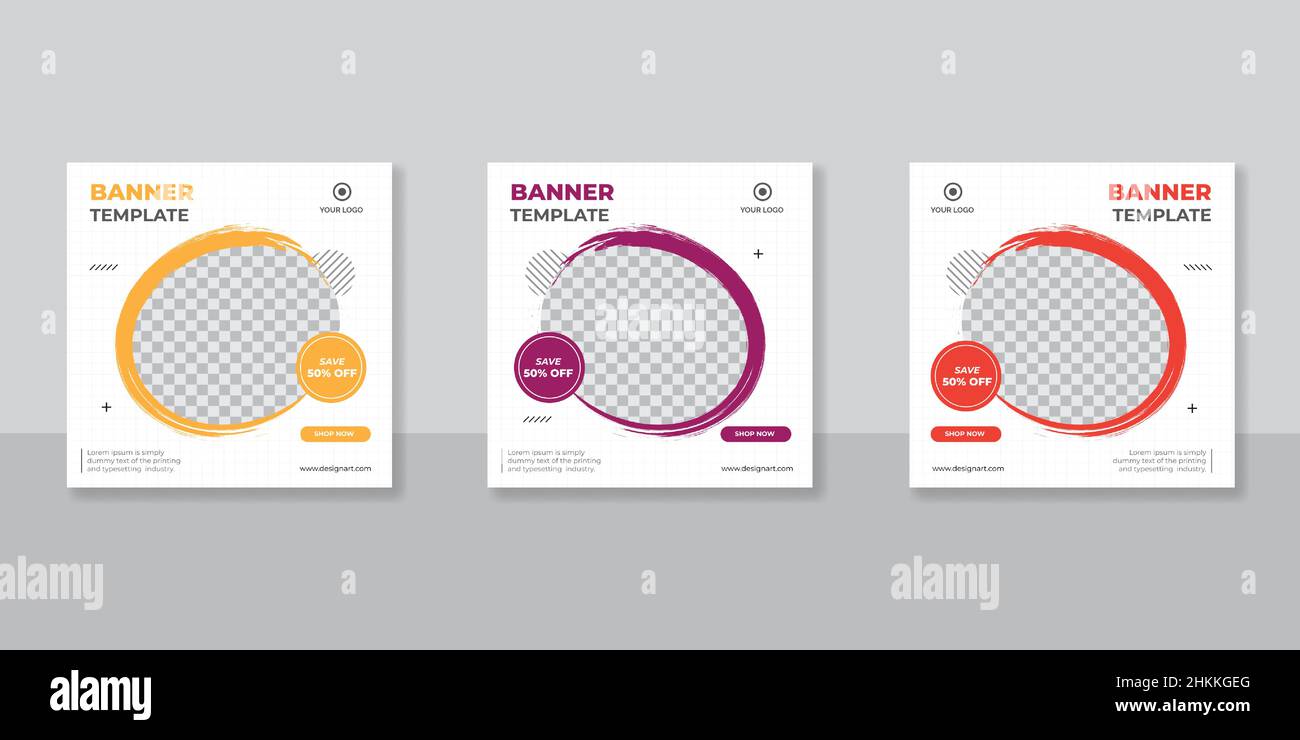 Modern promotion square web banner for social media mobile apps Stock ...