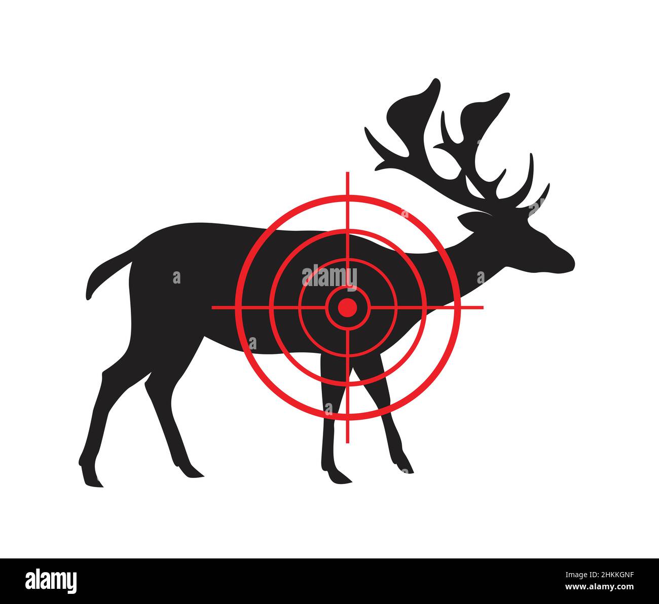 Vector image of a deer target on a white background. Easy editable layered vector illustration. Stock Vector