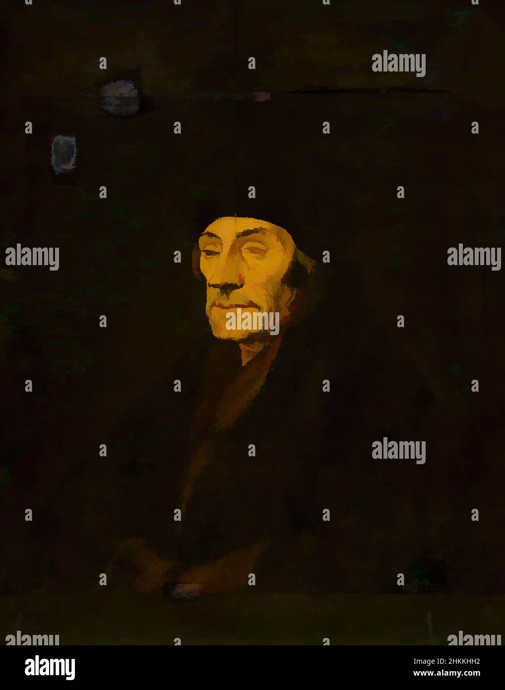 Art inspired by Portrait of Desiderius Erasmus 1466 / 69- 1536, Hans Holbein de Jonge, after, Classic works modernized by Artotop with a splash of modernity. Shapes, color and value, eye-catching visual impact on art. Emotions through freedom of artworks in a contemporary way. A timeless message pursuing a wildly creative new direction. Artists turning to the digital medium and creating the Artotop NFT Stock Photo