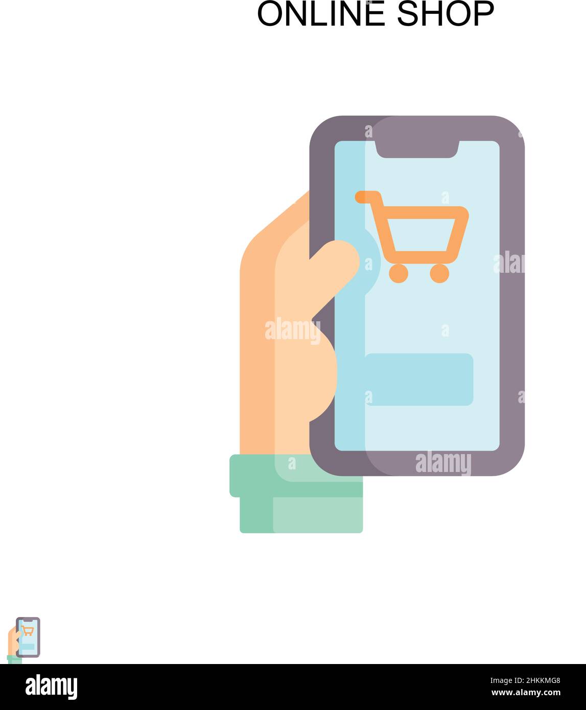 Online shop Simple vector icon. Illustration symbol design template for web mobile UI element. Stock Vector