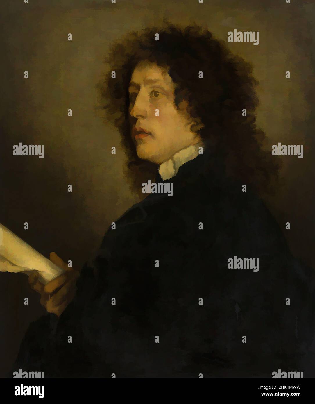 Art inspired by Portrait of a man, Adriaen Hanneman, c. 1637, Classic works modernized by Artotop with a splash of modernity. Shapes, color and value, eye-catching visual impact on art. Emotions through freedom of artworks in a contemporary way. A timeless message pursuing a wildly creative new direction. Artists turning to the digital medium and creating the Artotop NFT Stock Photo