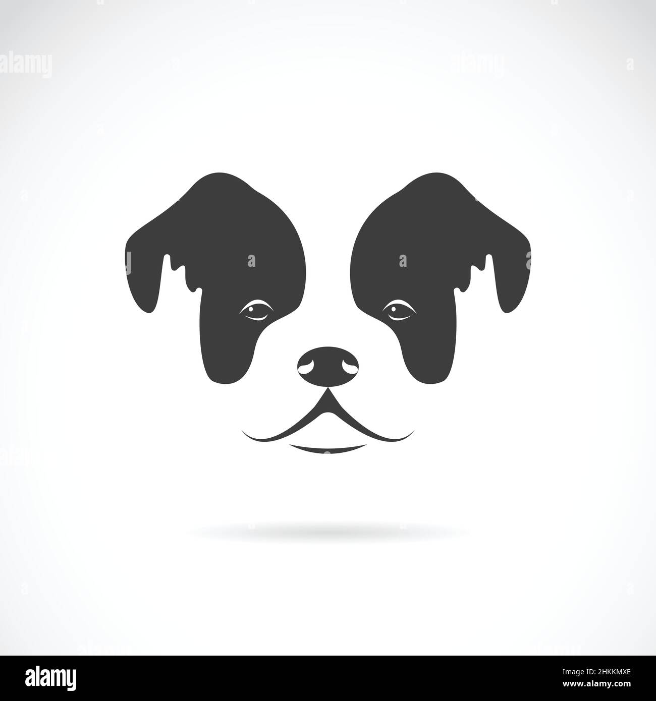 Vector image of a dog face (bulldog) on white background. Easy editable layered vector illustration. Stock Vector