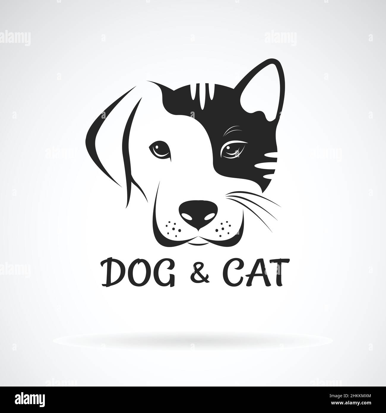 Pet dog and cat faces in profile concept icon Stock Photo - Alamy