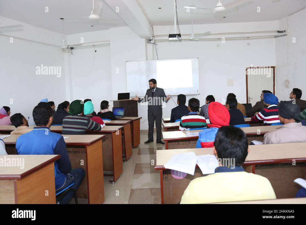 College Classroom in India Stock Photo
