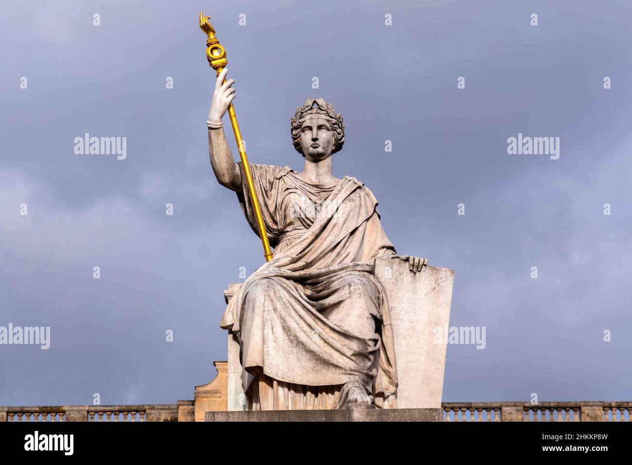 Paris, France - January 20, 2022: Detail from the monument in front of the National Assembly building in Paris, France. Stock Photo