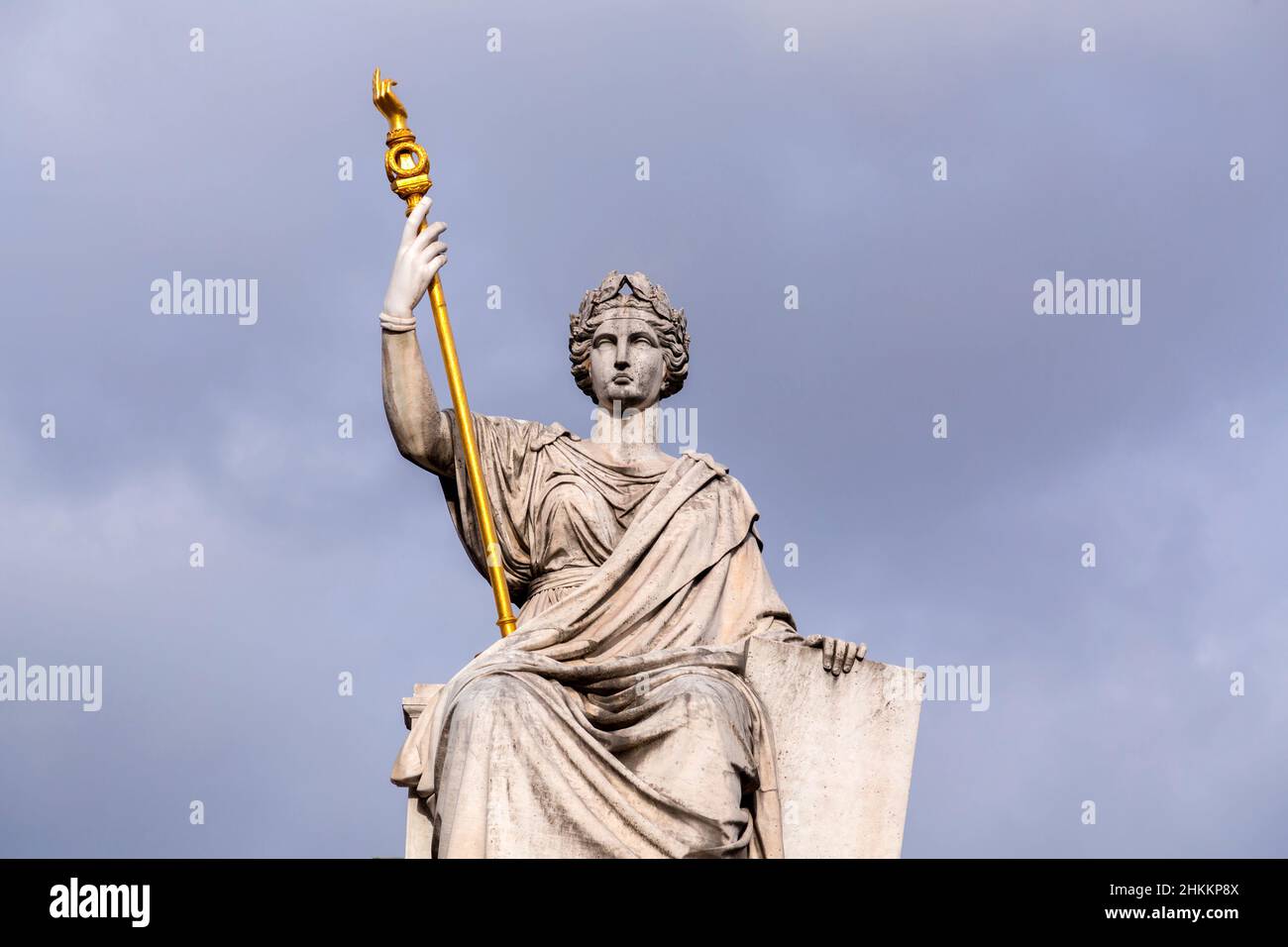 Paris, France - January 20, 2022: Detail from the monument in front of the National Assembly building in Paris, France. Stock Photo