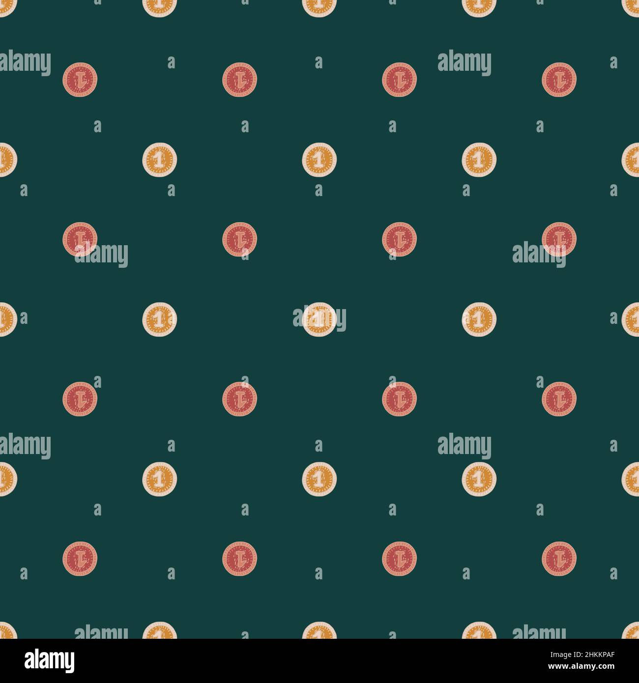 Coins seamless pattern. Hand drawn background from money. Repeated ...