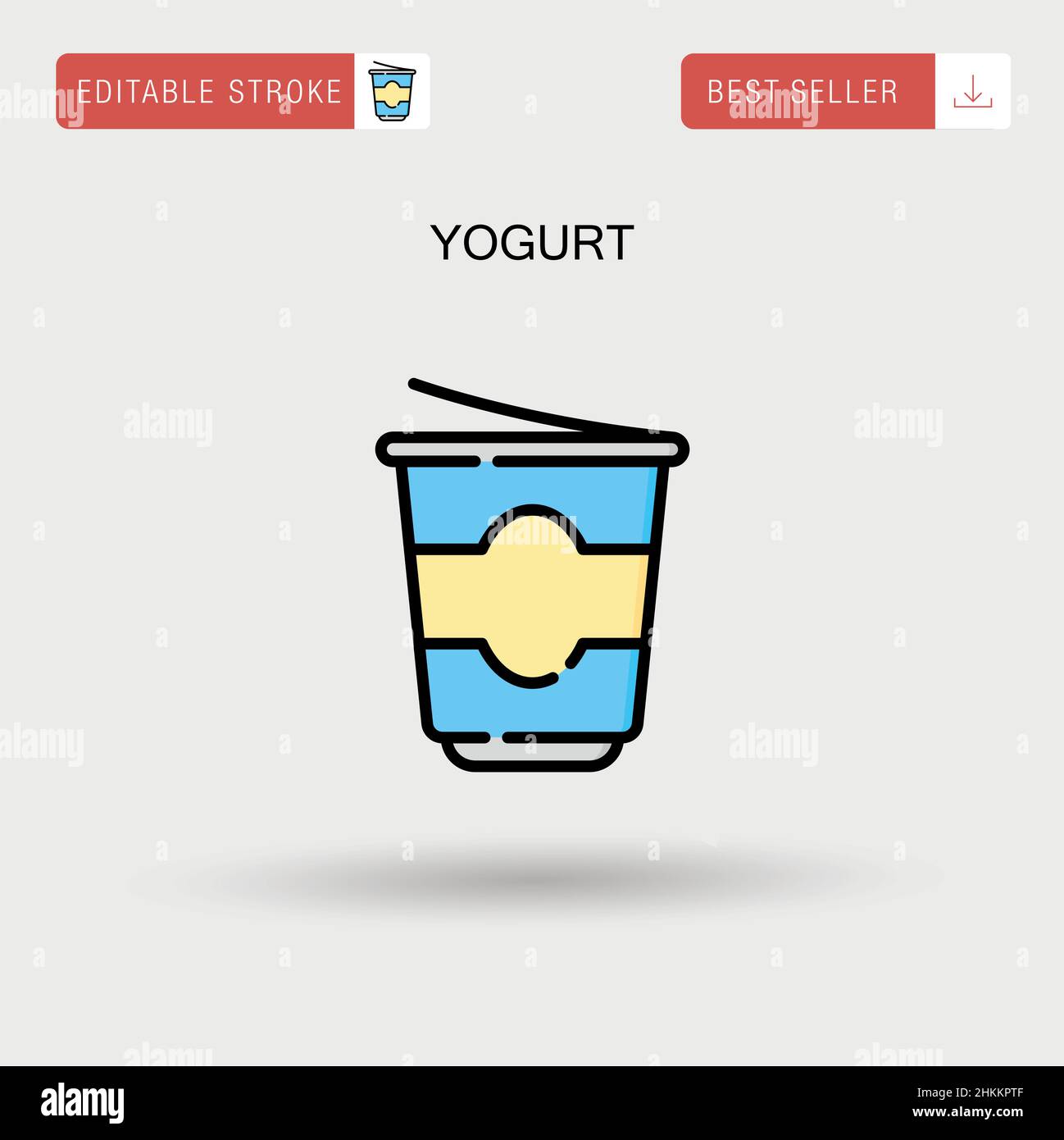 Yogurt Simple vector icon. Stock Vector