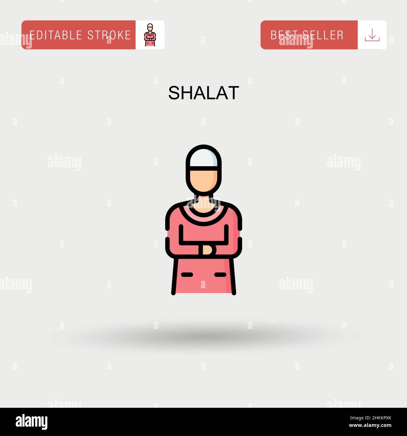 Shalat Simple vector icon. Stock Vector