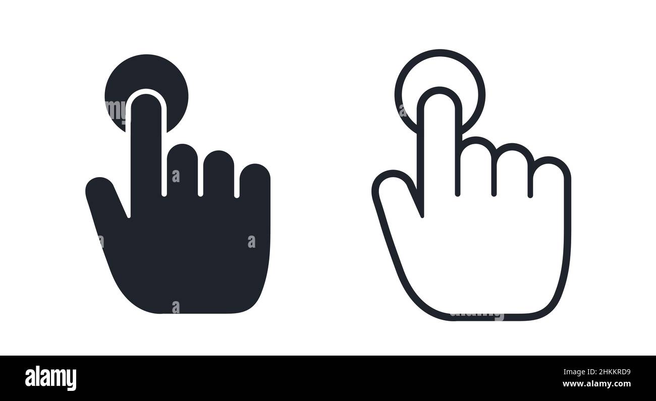 Hand finger click or touch button symbol vector illustration icon Stock Vector