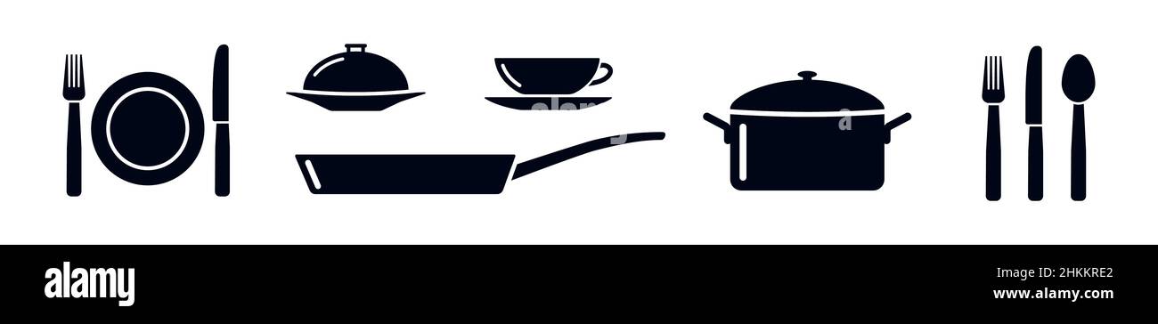 https://c8.alamy.com/comp/2HKKRE2/kitchen-tools-pot-pan-plate-and-cutlery-vector-icon-set-2HKKRE2.jpg