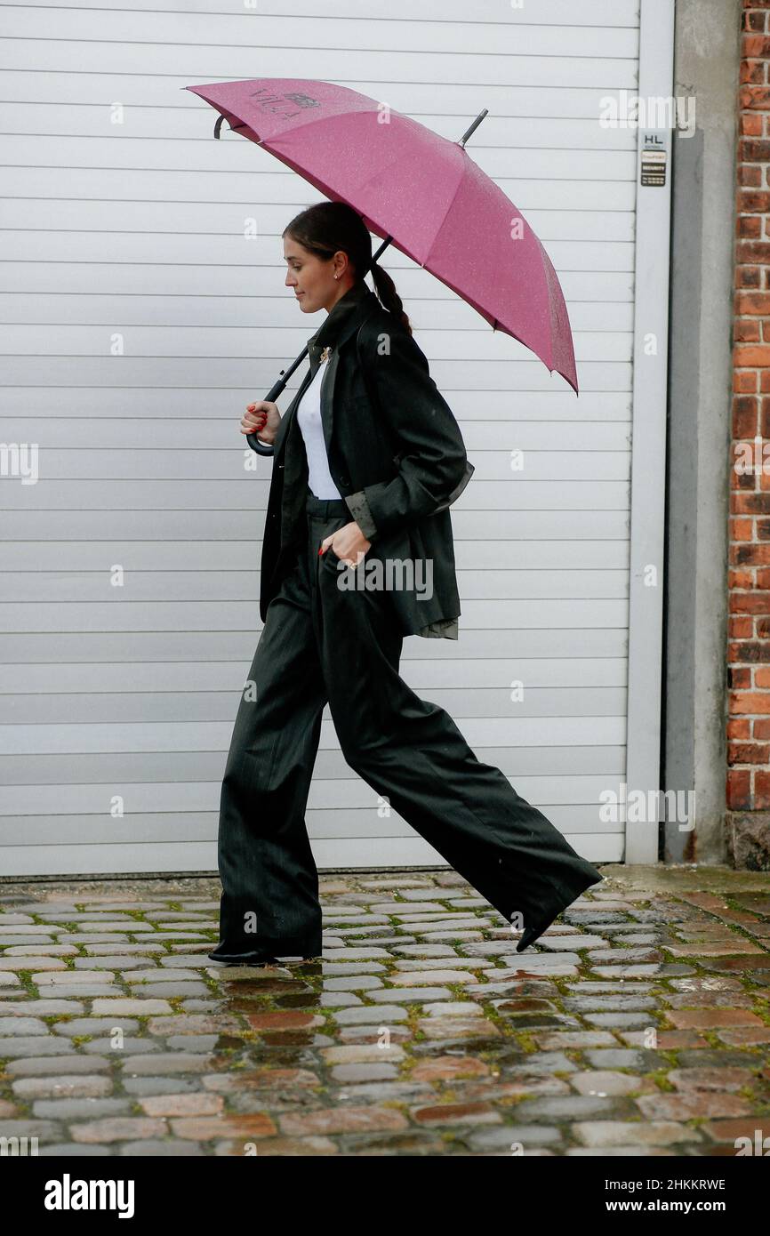 Street style, Darja Barannik arriving at Copenhagen Fashion week Fall ...