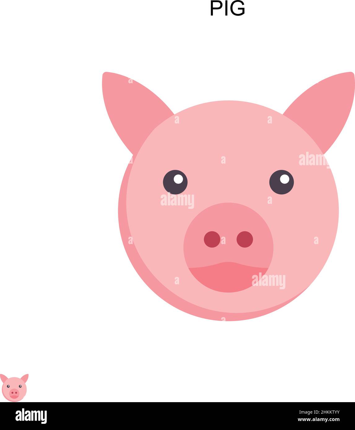 Pig Simple vector icon. Illustration symbol design template for web mobile UI element. Stock Vector