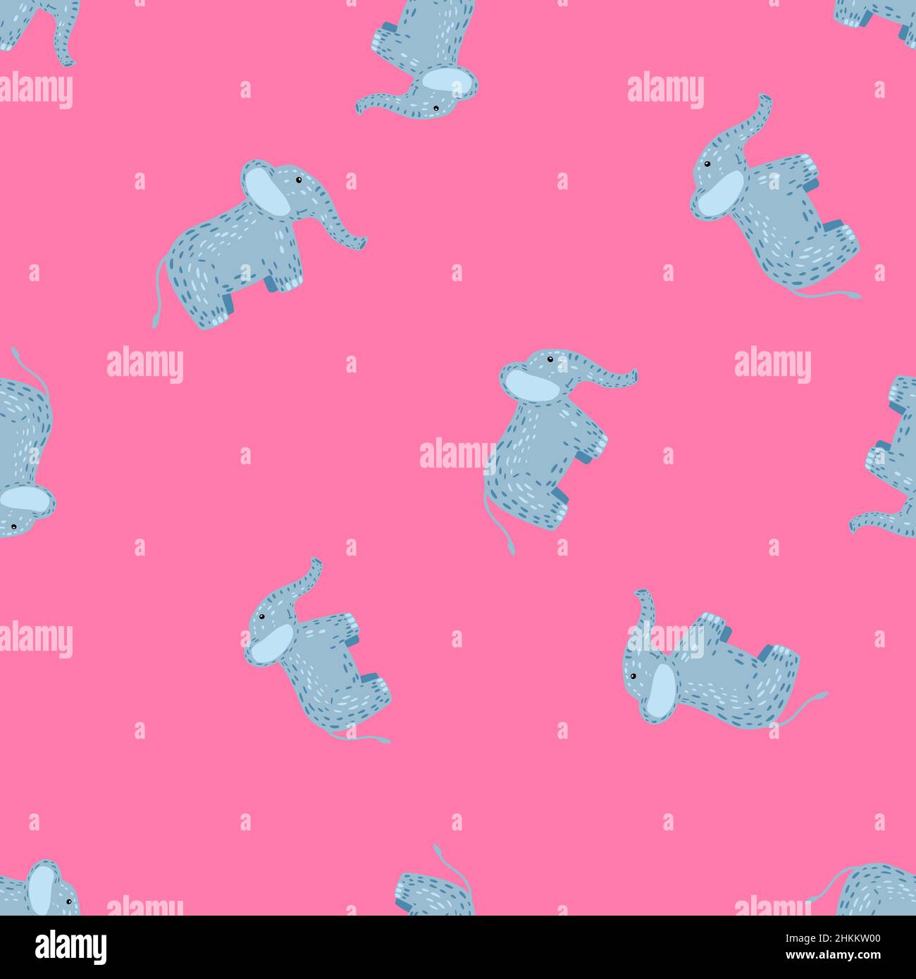 Elephant cute seamless pattern. Background with kids toy. Repeated ...