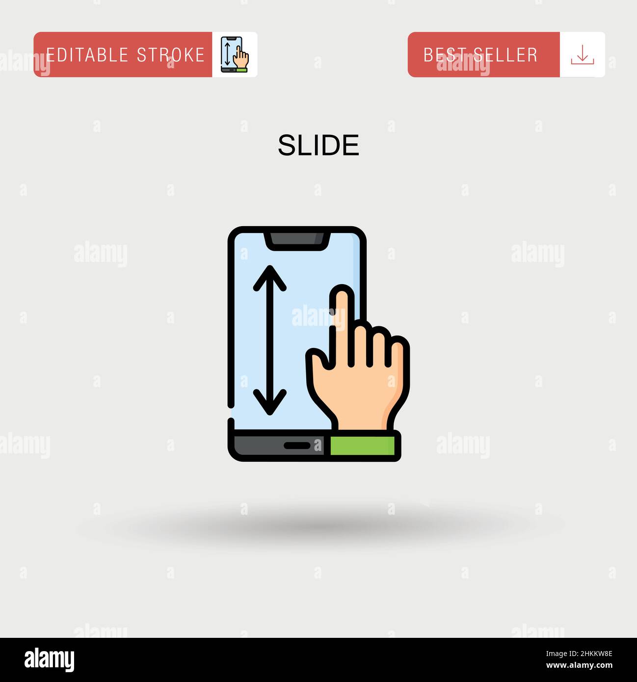 Slide Simple vector icon. Stock Vector