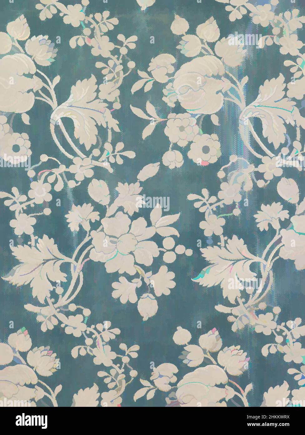 Art inspired by Textile, Anna Maria Garthwaite, English, 1688-1763, woven by John Sabatier, English, 1712-13-1780, 1752, Silk, Made in London, Greater London, England, Europe, Textiles, 19 × 35 in. (48.3 × 88.9 cm, Classic works modernized by Artotop with a splash of modernity. Shapes, color and value, eye-catching visual impact on art. Emotions through freedom of artworks in a contemporary way. A timeless message pursuing a wildly creative new direction. Artists turning to the digital medium and creating the Artotop NFT Stock Photo