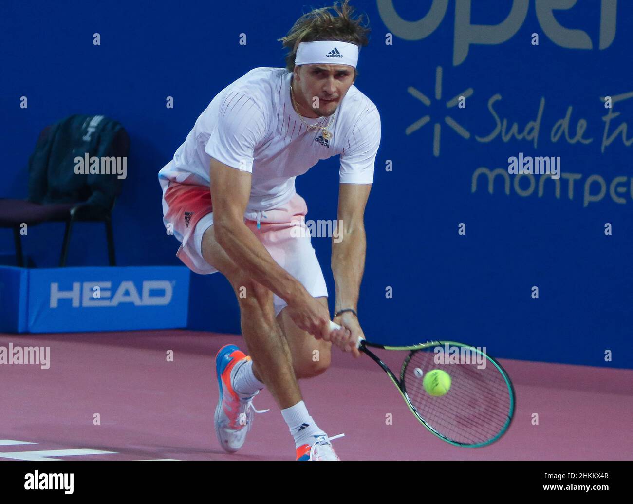 Montpellier, France. 04th Feb, 2022. Alexander Zverev of Germany during the  Open Sud de France 2022, ATP 250 tennis tournament on February 04 , 2022 at Sud  de France Arena in Montpellier,