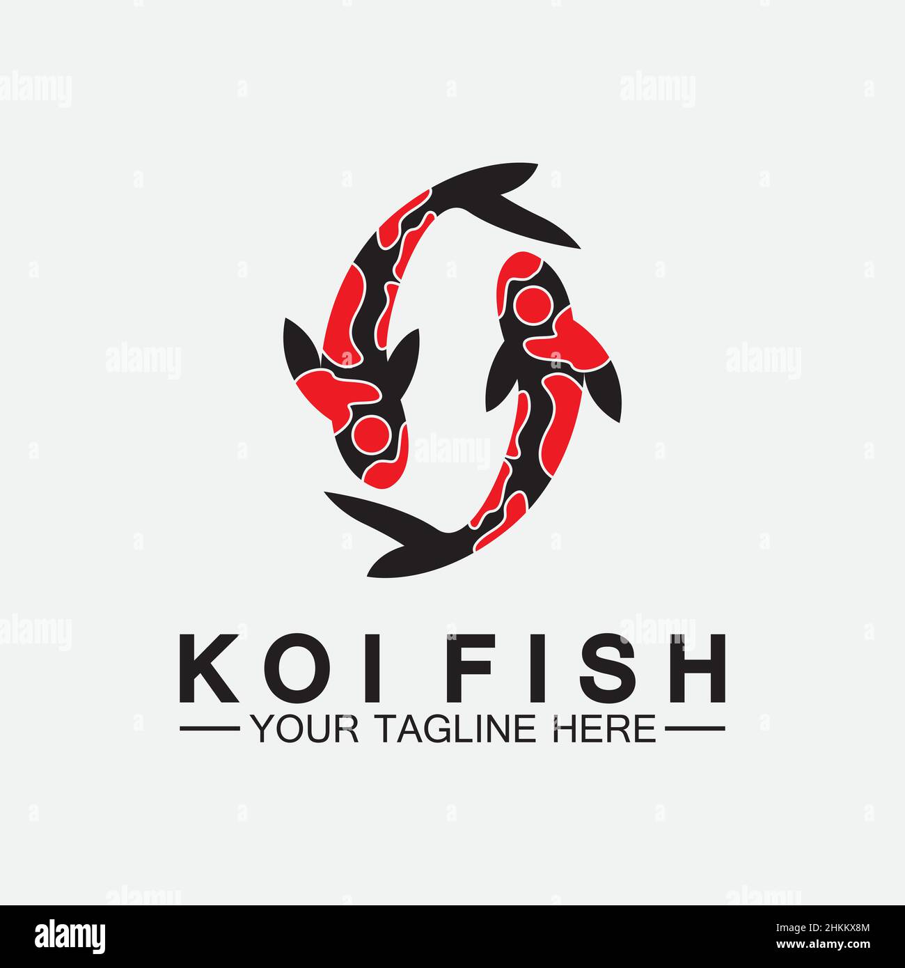 Koi Fish Logo Design Vector Template Stock Vector